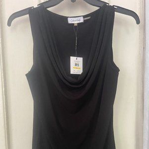 Calvin Klein Blck Size PM Cowl Neck Sleeveless Top